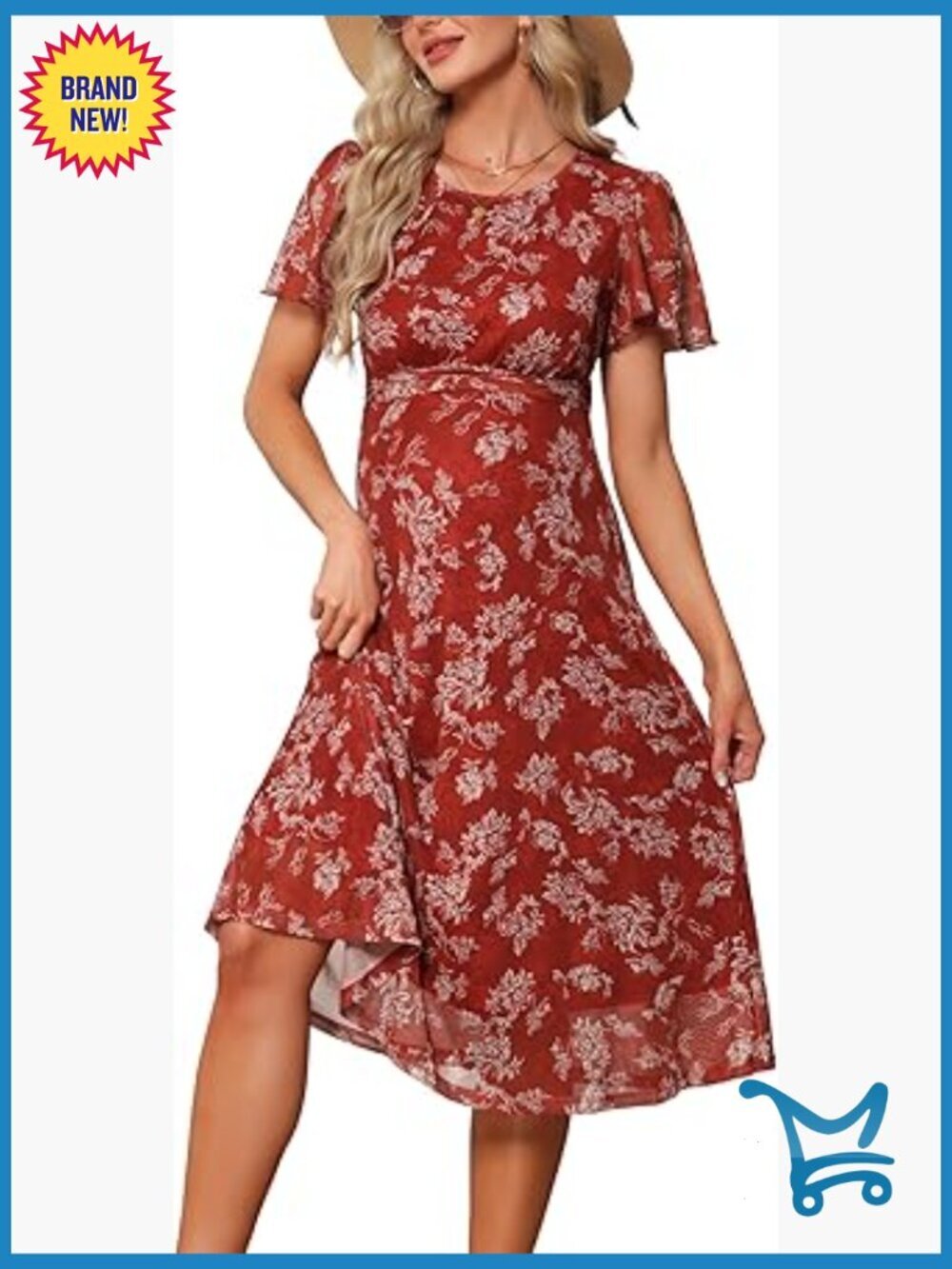 Maternity Formal Flowy Dress for Baby Shower Photoshoot Work